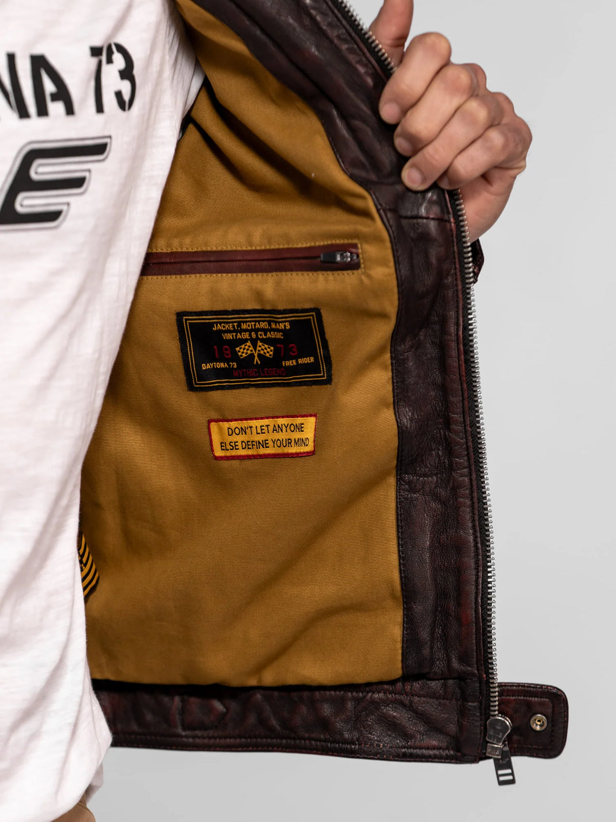 Aniak – Blouson moto vintage en cuir de mouton | Daytona 73