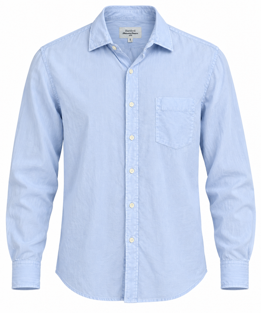 Chemise Hartford bleu ciel en voile de coton