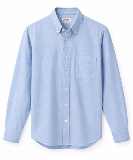 Chemise Homme Oxford de Coton Brossé Bleu Ciel PITT – Hartford