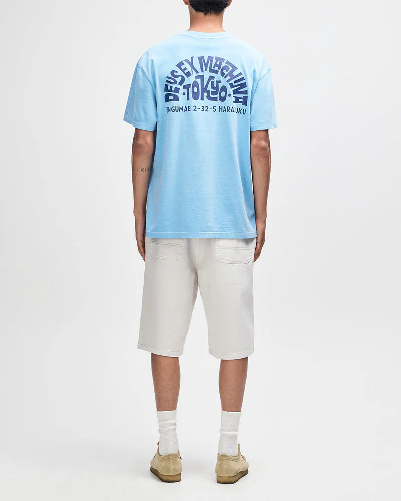 Tee shirt Tokyo Address tee Deus ex Machina bleu ciel