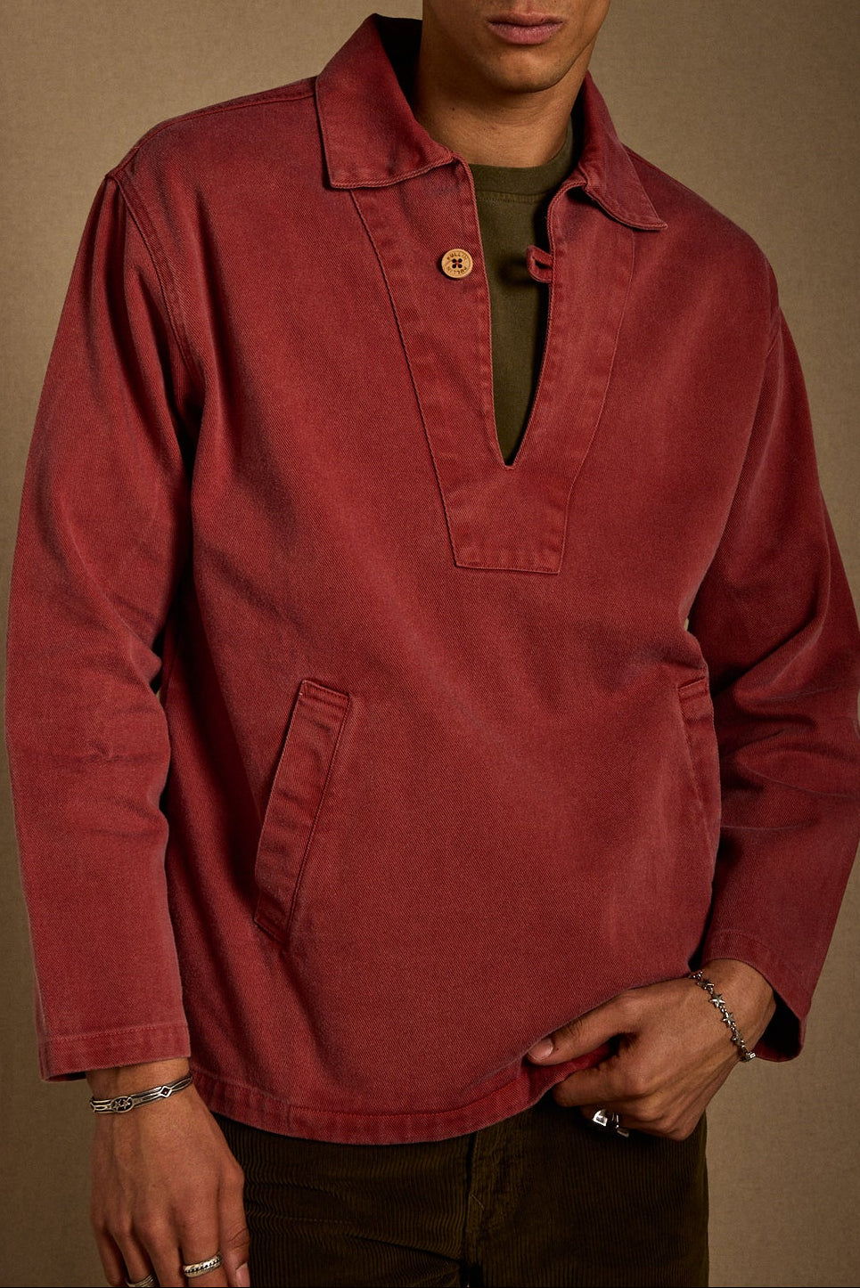 Vareuse DINARD RUST PULLIN en velours rouge brique
