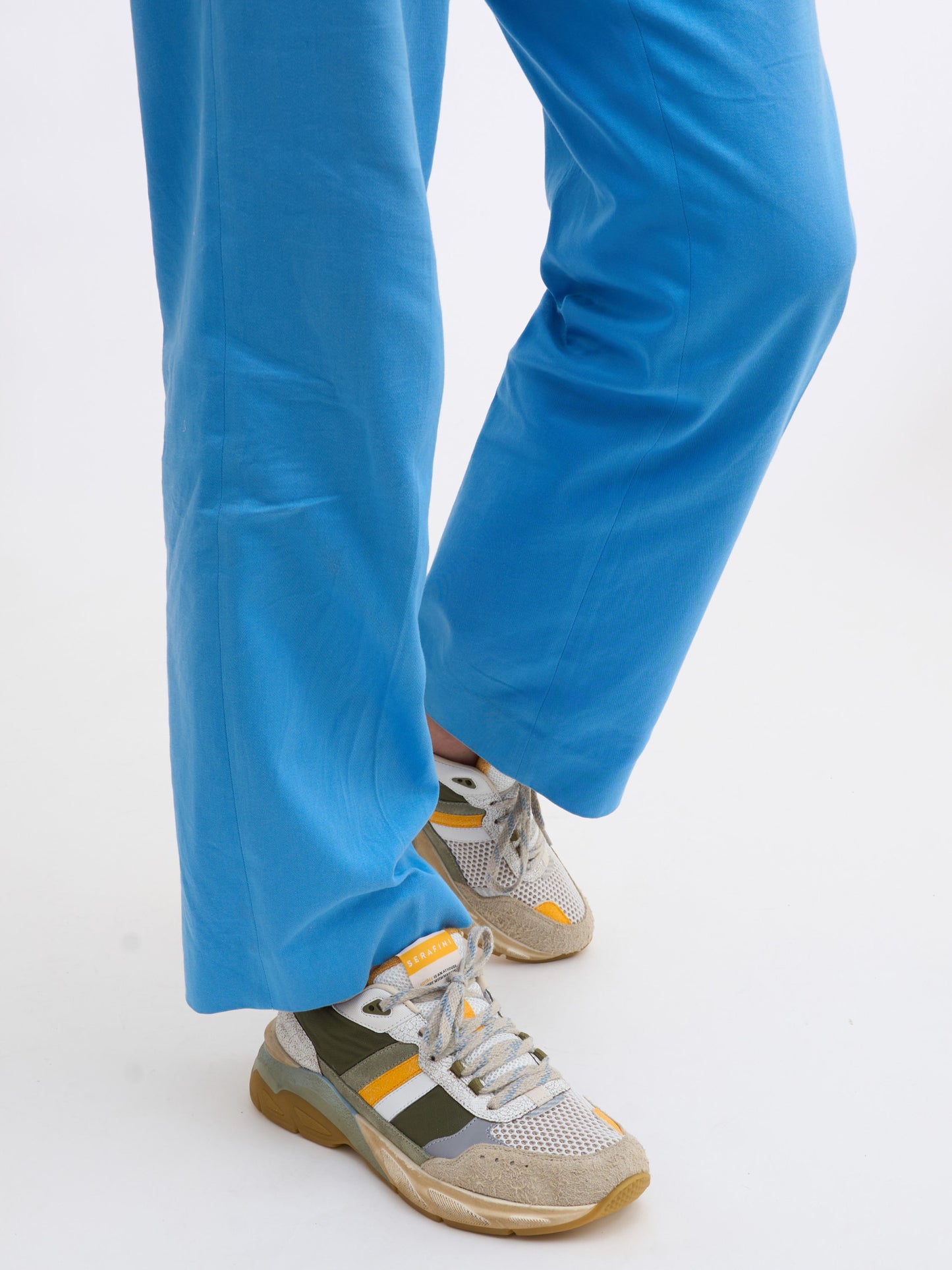 Basket ROYALE - WHITE KAKI ORANGE Serafini