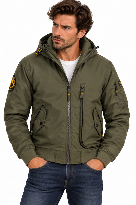 Blouson Aviation Kaki Imperméable Homme