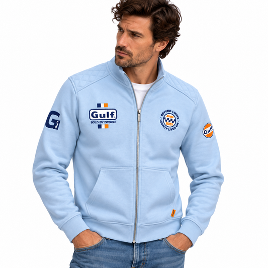 GULF – Track Jacket Bold Bleu Ciel | Sweat Zippé Homme