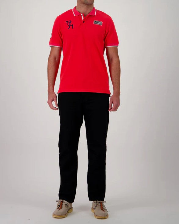 Polo retro washed red Steve MCQUEEN x Le Mans