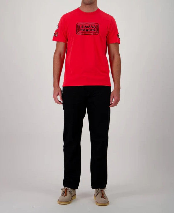 SMQ Faster Tee washed red Steve MCQUEEN x Le Mans