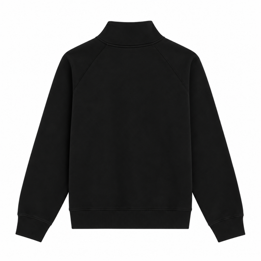 Vue de dos du sweat OG Hood Truck noir Sweet Pants, manches raglan et finitions bord-côte