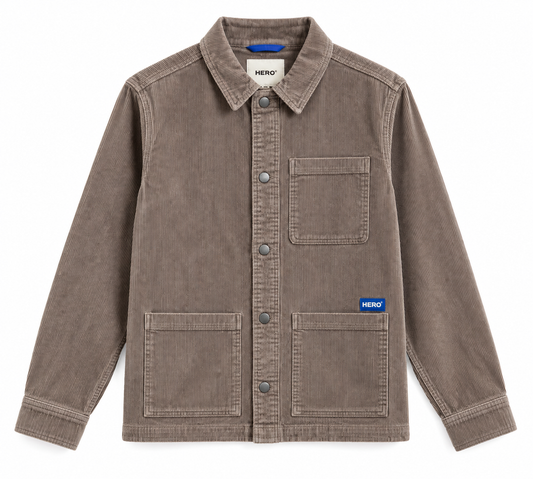 Veste ADRIEL Hero Seven en velours côtelé taupe homme vue de face