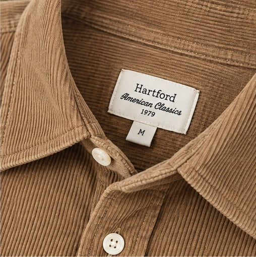 Chemise Paul Pat Velours Côtelé Fin Camel – Hartford
