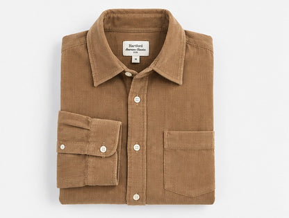Chemise Paul Pat Velours Côtelé Fin Camel – Hartford