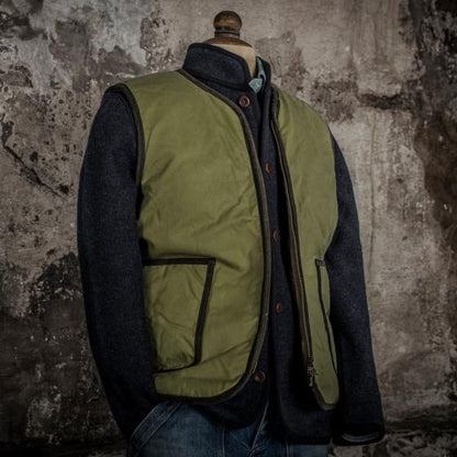 Gilet Discipline Wax olive Fleur de Bagne