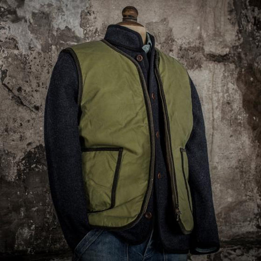 Gilet Discipline Wax olive Fleur de Bagne