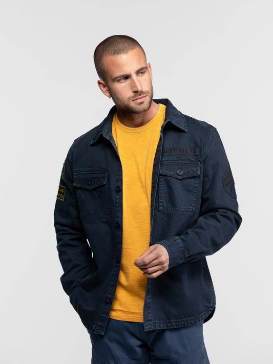 CHEMISE MILITAIRE HOMME MELHART DAYTONA 73 Navy