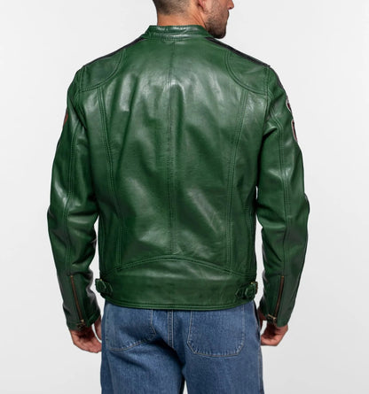 Blouson cuir motard Tormo Sheep  Daytona 73 Vert