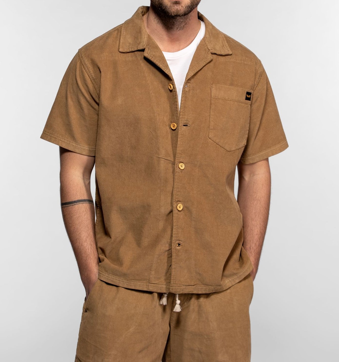 Chemise worker Citrus en velour Daytona 73 Beige