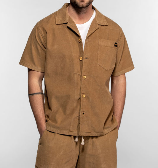 Chemise worker Citrus en velour Daytona 73 Beige