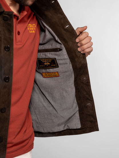 Veste cuir suédé Windham Daytona 73 Chocolat