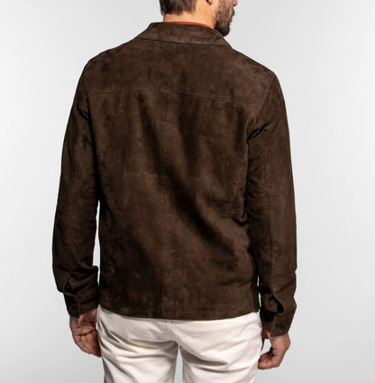 Veste cuir suédé Windham Daytona 73 Chocolat