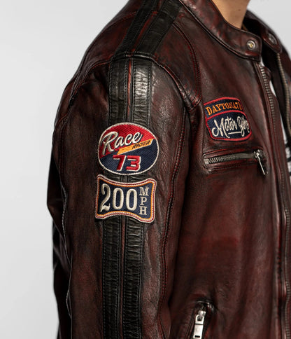 Aniak – Blouson moto vintage en cuir de mouton | Daytona 73