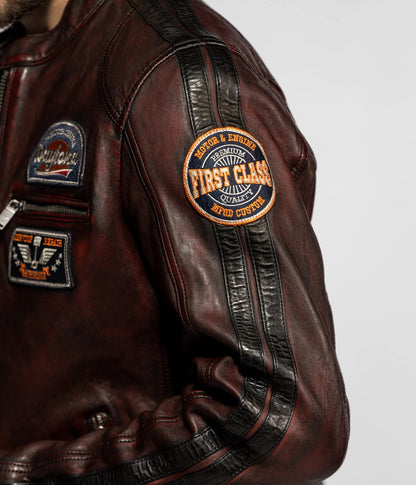 Aniak – Blouson moto vintage en cuir de mouton | Daytona 73