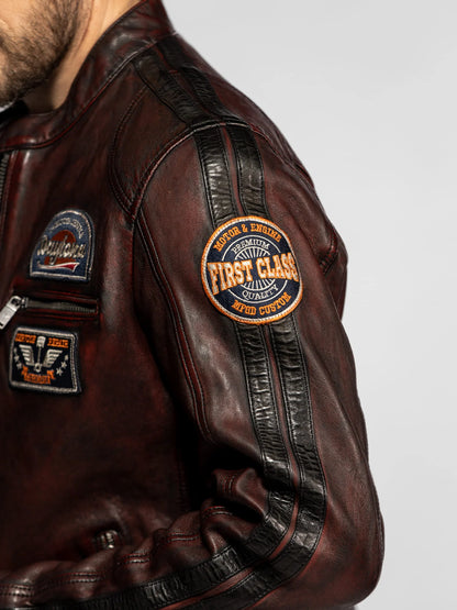 Aniak – Blouson moto vintage en cuir de mouton | Daytona 73