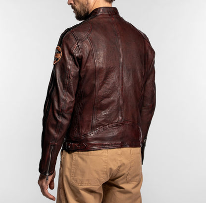 Aniak – Blouson moto vintage en cuir de mouton | Daytona 73
