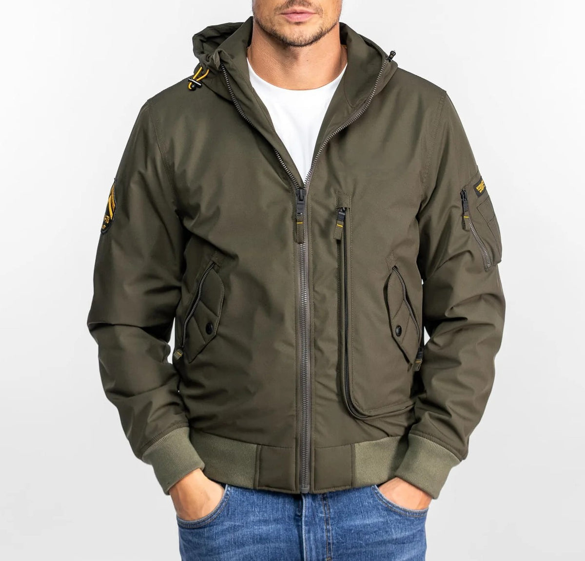Blouson Aviation Kaki Imperméable Homme