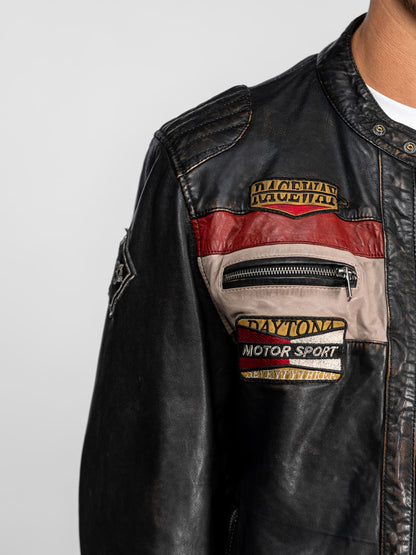 NEDOC – Blouson moto vintage en cuir noir | Daytona 73