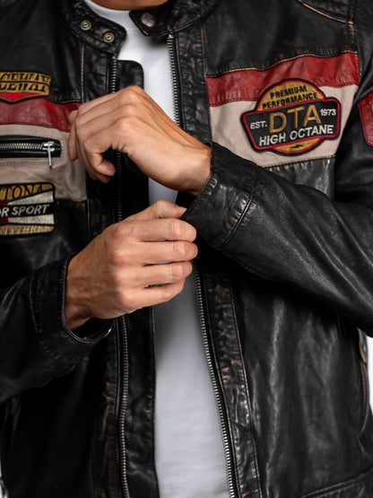 NEDOC – Blouson moto vintage en cuir noir | Daytona 73
