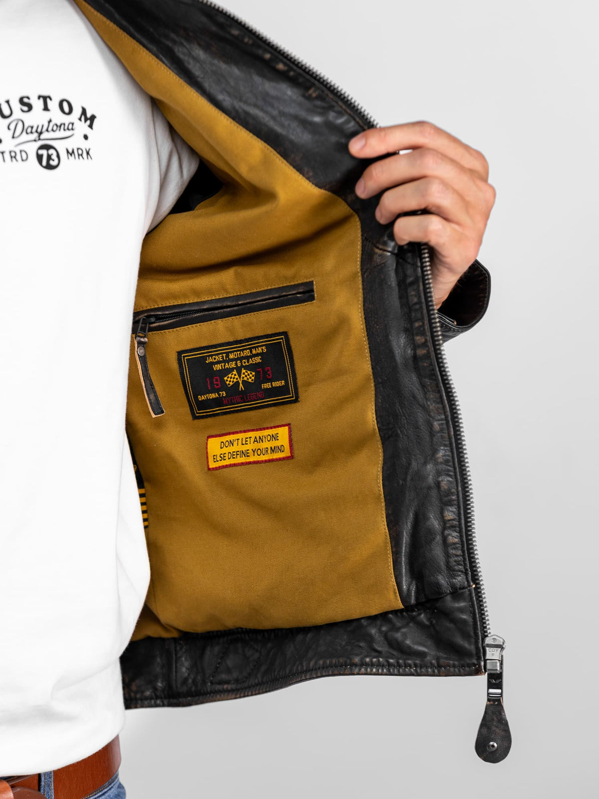 NEDOC – Blouson moto vintage en cuir noir | Daytona 73