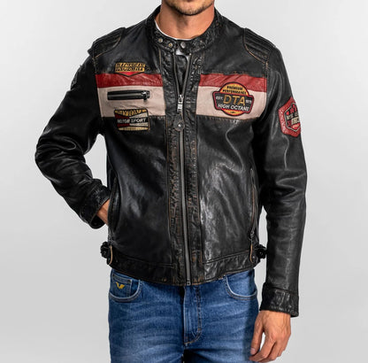 NEDOC – Blouson moto vintage en cuir noir | Daytona 73