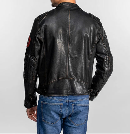 NEDOC – Blouson moto vintage en cuir noir | Daytona 73