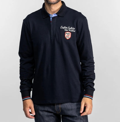 Polo SELAWIK Manches Longues Bleu Marine – Homme