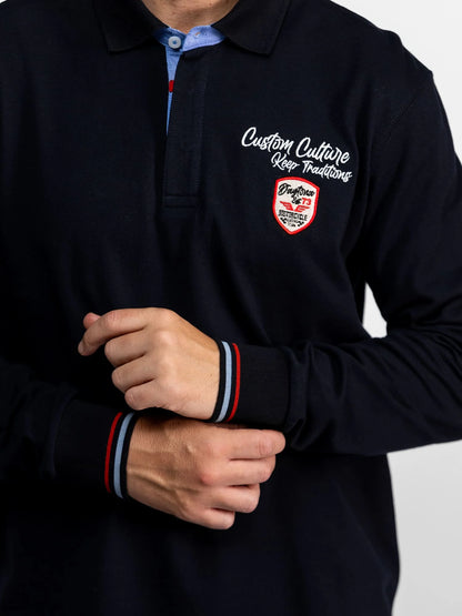 Polo SELAWIK Manches Longues Bleu Marine – Homme