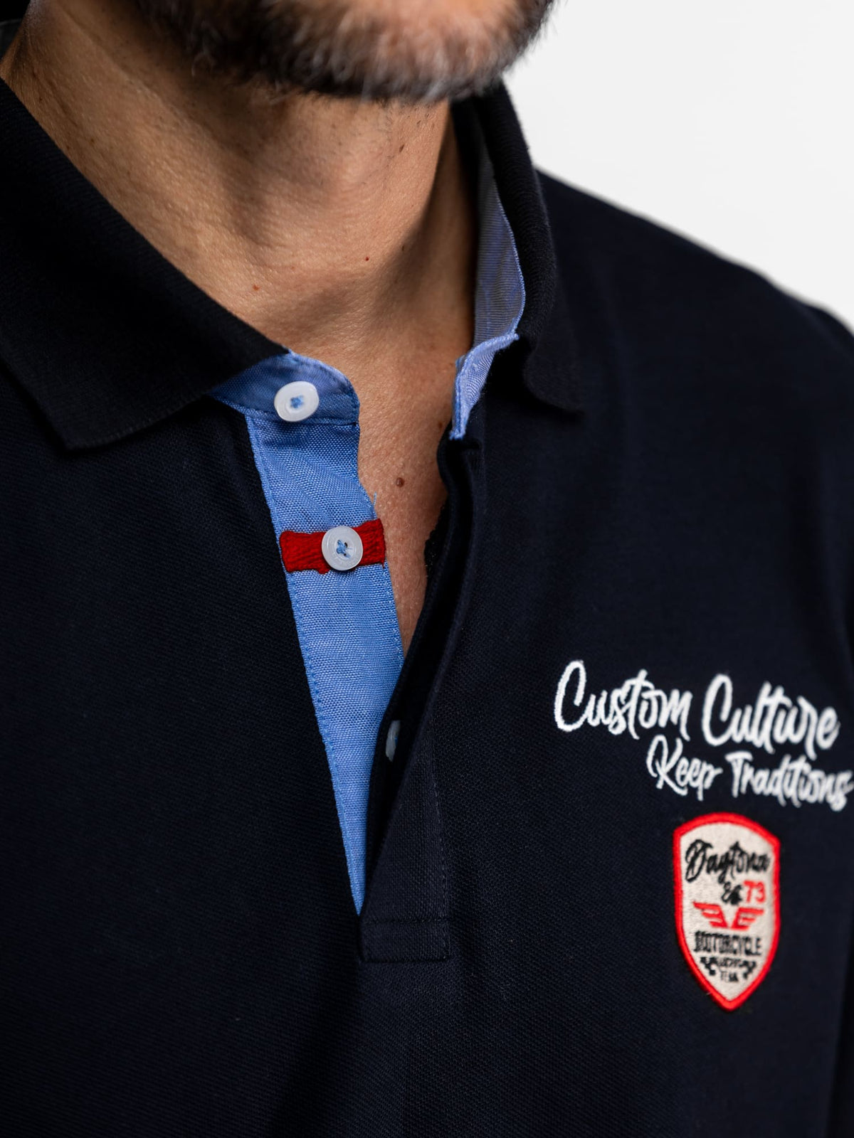 Polo SELAWIK Manches Longues Bleu Marine – Homme