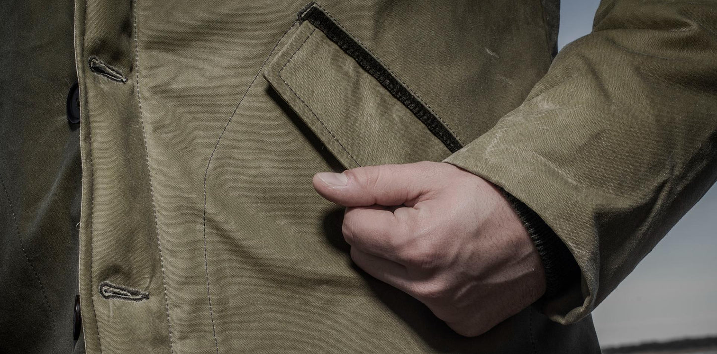 Le falot winter olive waxed Fleur de bagne