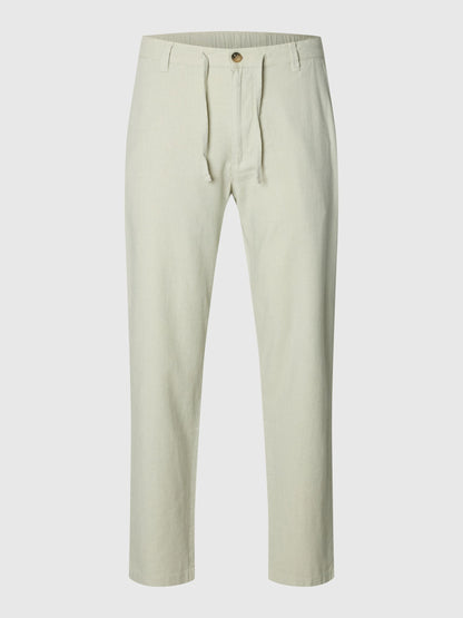 pantalon Brody en lin mélangé Selected Aqua grey