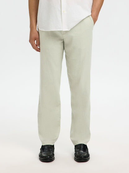 pantalon Brody en lin mélangé Selected Aqua grey