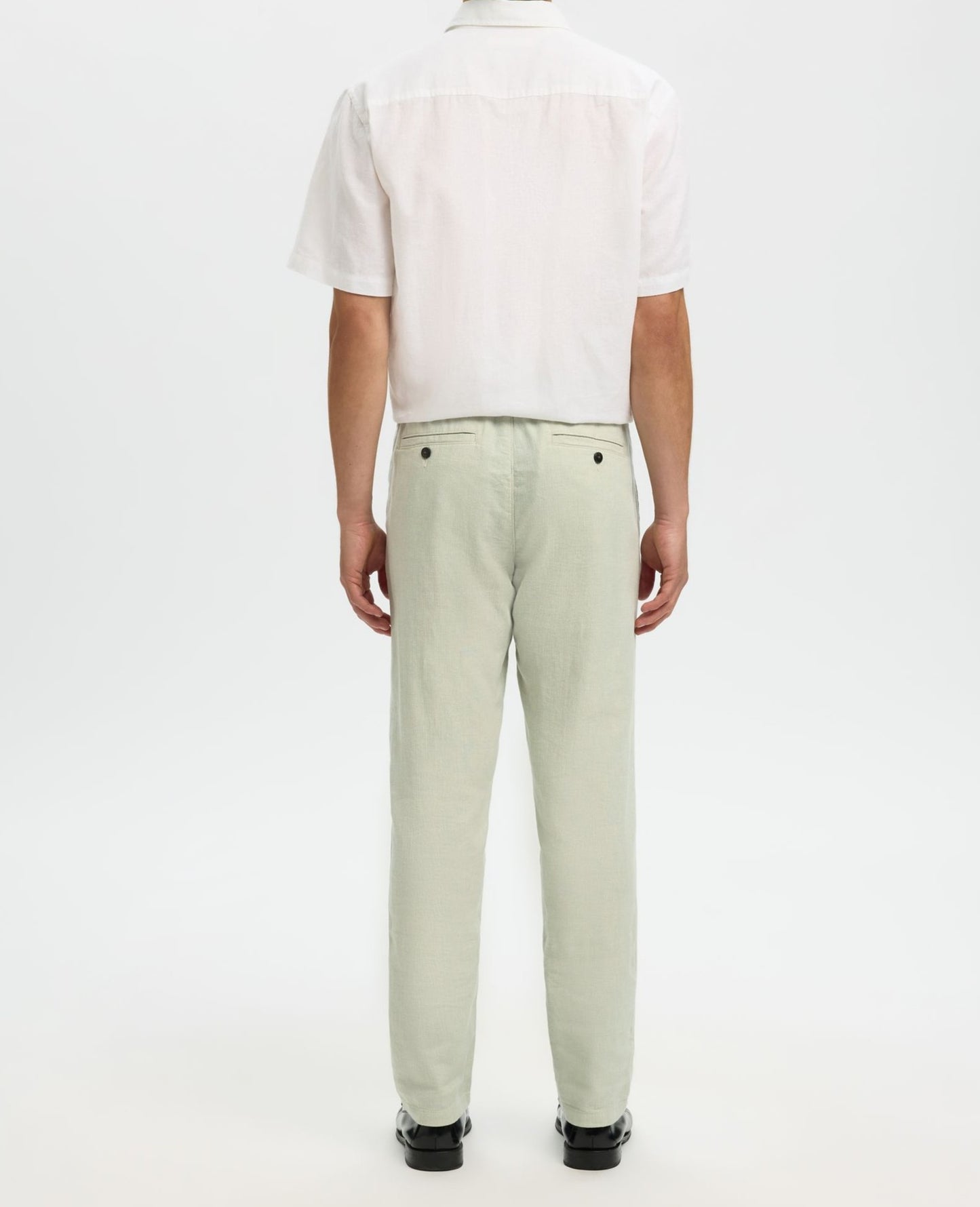 pantalon Brody en lin mélangé Selected Aqua grey