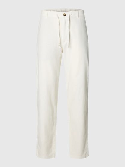 pantalon Brody en lin mélangé Selected Blanc