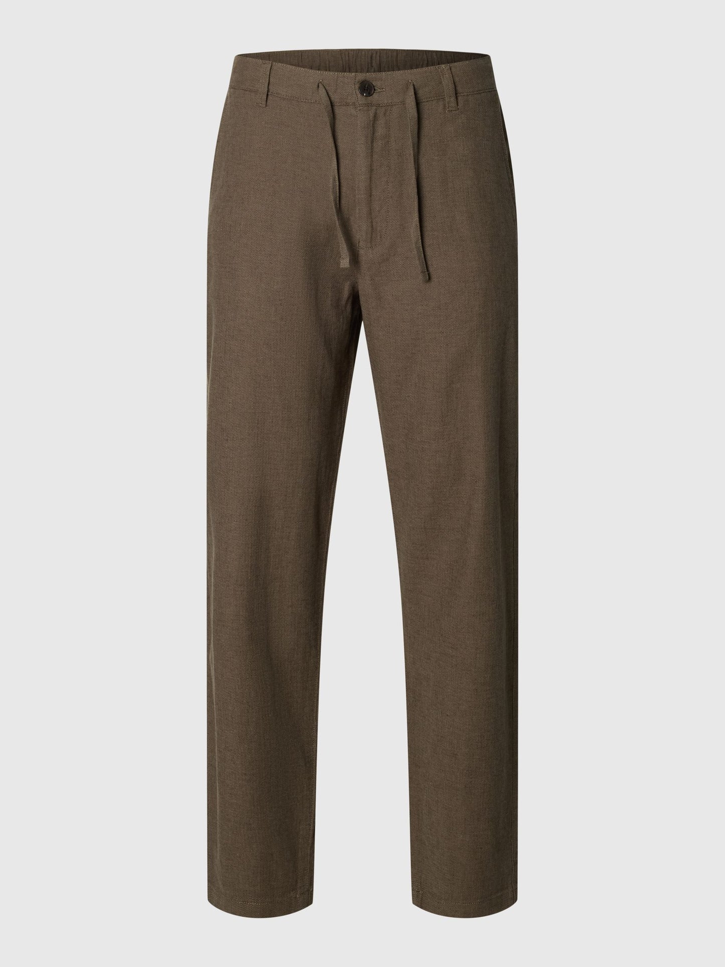 pantalon Brody en lin mélangé Selected Dark Kaki