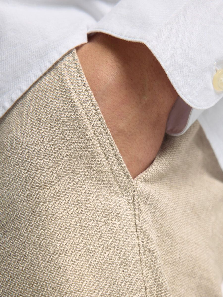 pantalon Brody en lin mélangé Selected beige