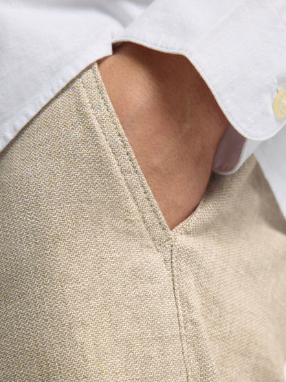pantalon Brody en lin mélangé Selected beige