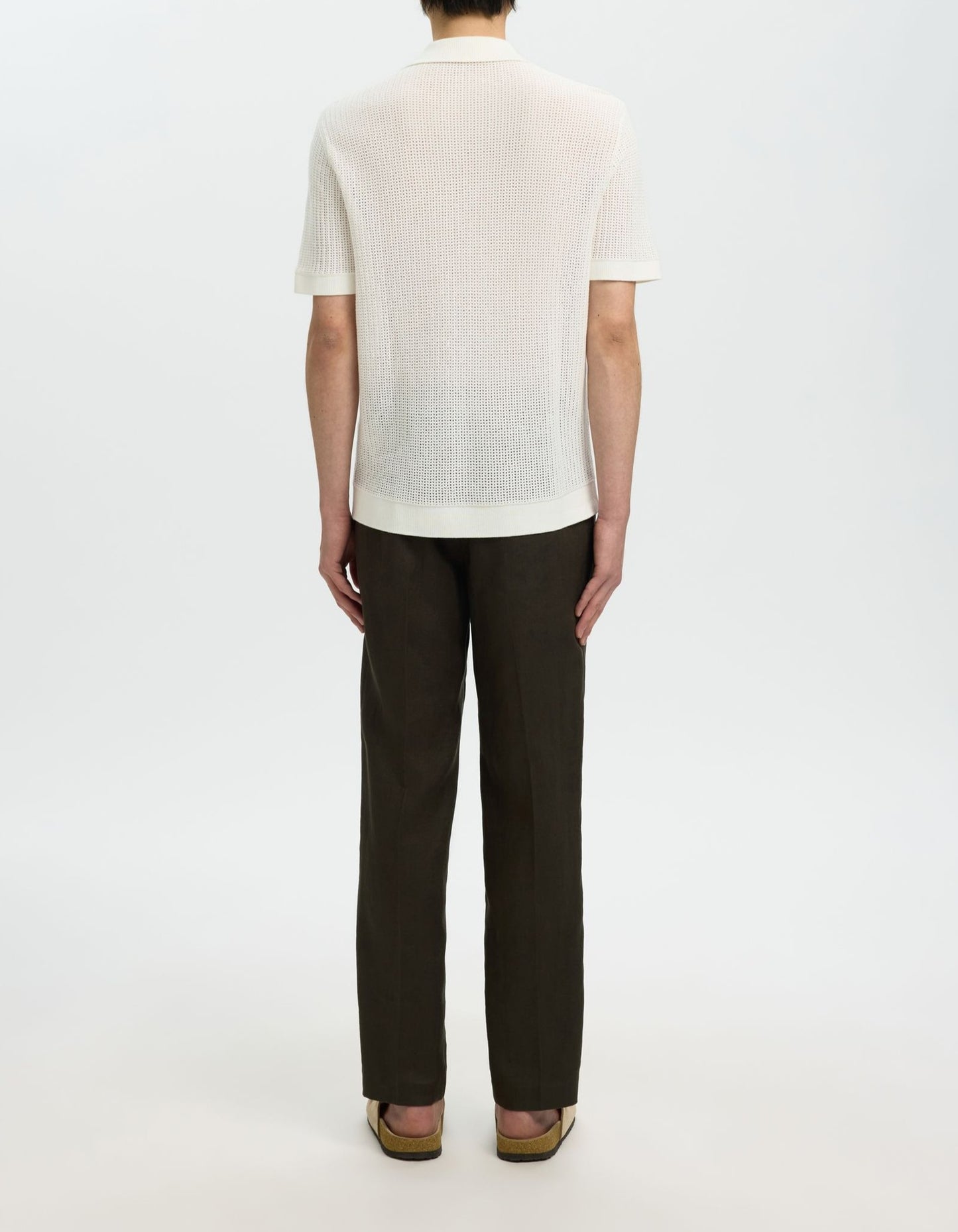 Polo Cardigan Shane Selected Blanc