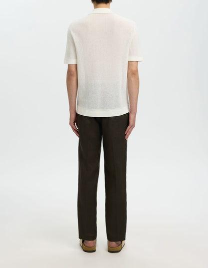 Polo Cardigan Shane Selected Blanc