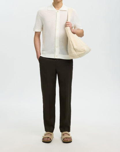 Polo Cardigan Shane Selected Blanc