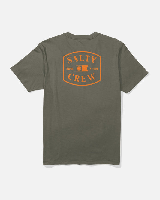 Captials Ss Tee - Dusty Olive Salty crew