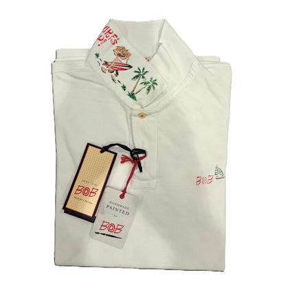Polo Front Surfeur BOB THE COMPAGNY Blanc