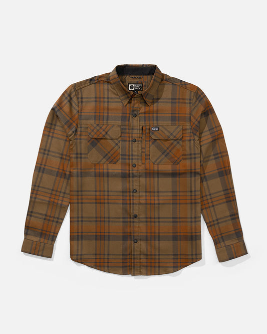 Chemise Fathom Ls Tech Flannel - Dark Brown Salty Crew