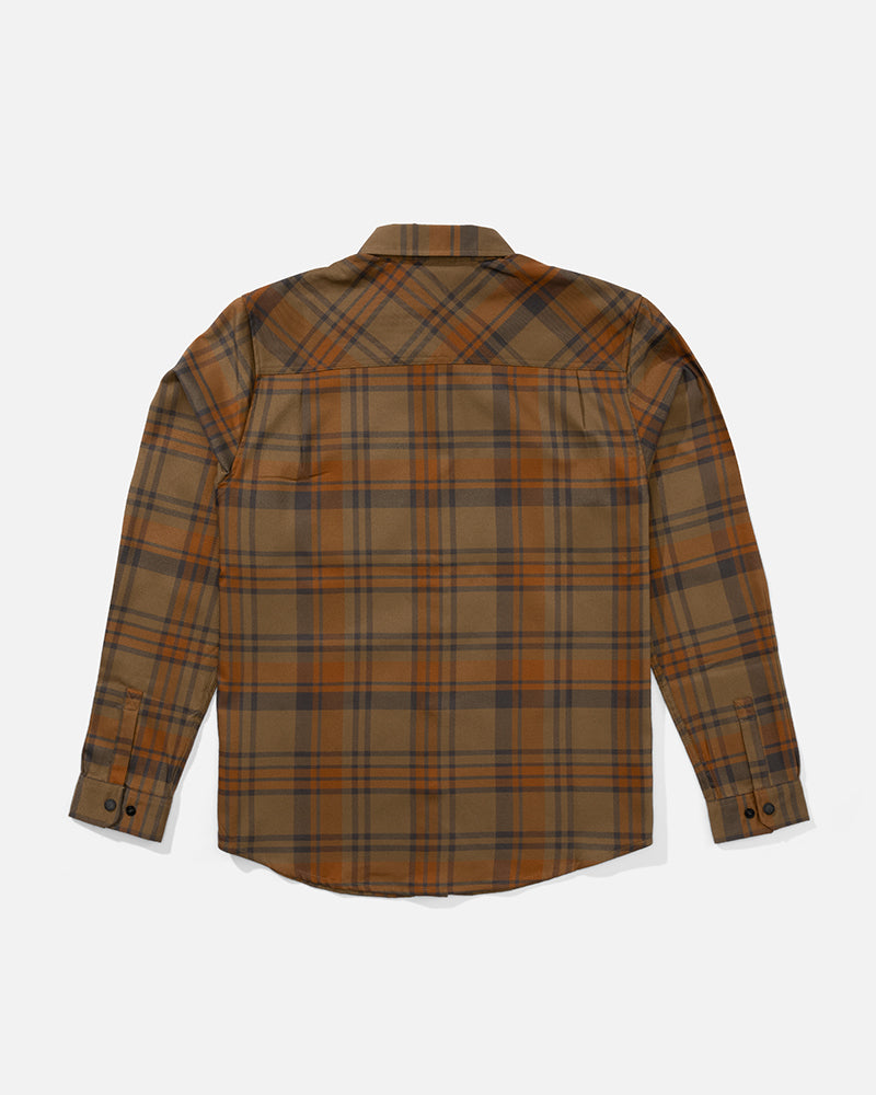 Chemise Fathom Ls Tech Flannel - Dark Brown Salty Crew